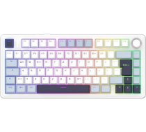 MechLands Aula F75 75% Mehāniskā klaviatūra bezvadu, QWERTZ vācu izkārtojums, pielāgota krēmveida spēļu tastatūra ar pogām, RGB, karstā nomaiņa, Reaper lineārais slēdzis, 2.4GHz/USB-C/Bluetooth, Win/Mac