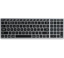 SATECHI Slim X2 Bluetooth tastatūra, ASV QWERTY izkārtojums, izgaismota ciparu tastatūra, saderīga ar vairākām ierīcēm - MacBook Air & Pro M5 M4, Mac Mini, iPad Air & Pro, iMac un citām ierīcēm - kosmosa pelēka krāsā