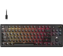Corsair K70 Core TKL RGB mehāniskā spēļu tastatūra bez taustiņiem, MLX Red V2, iepriekš ieeļļota, ar akustisko slāpēšanu, ABS pārsegs, QWERTY ES - melna