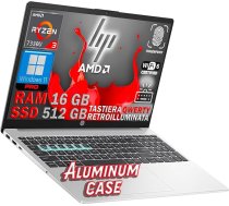 HP 255 G10 Notebook Silver AMD Ryzen 3 7330 4 kodolu 4,3 GHz RAM 16 GB SSD PCi 512 GB FHD displejs 15,6 Ar apgaismotu tastatūru Pirkstu nospiedumi Wi-Fi 6 USB Win 11 Pro vāciņš Alumīnijs