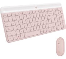Logitech MK470 Slim Combo bezvadu tastatūras un peles komplekts - moderns kompakts izkārtojums, īpaši kluss, 2,4 GHz USB uztvērējs, Plug n'Play savienojamība, itāļu QWERTY izkārtojums, rozā krāsā