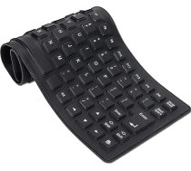 Lazmin112 85 taustiņu izslēgšanas tastatūra, vadu USB silikona tastatūra, ūdens un putekļu izturīga, mīksta silikona tastatūra, salokāmā spēļu tastatūra, mīksta skārienjūtīga tastatūra PC klēpjdatoriem (melna)