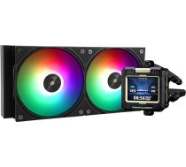 TR FW240 Black ARGB CPU ūdens dzesētājs ar 2 PWM ventilācijas atverēm, 3000 RPM ūdens sūknis, S-FDB gultnis, AMD/Intel
