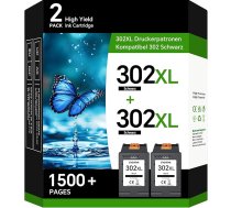 302 melna krāsa, kas paredzēta HP 302 melnas krāsas printeru kasetnēm, kas saderīgas ar HP Envy 4520 4522 4525 4527 DeskJet 3630 3636 3636 3638 3639 3633 2130 OfficeJet 3831 3830 3833 5 220 5230 2gab.
