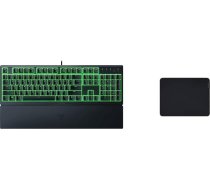 Razer Ornata V3 X - plakanā meha membrānas spēļu tastatūra un Gigantus V2 Medium - mīksts spēļu peles paliktnis ātrai spēlēšanai