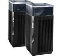 ASUS ZenWiFi Pro ET12 AXE11000 trīsjoslu WiFi 6E Mesh sistēmas komplekts ar 2 kombinējamiem maršrutētājiem (6GHz josla, divi 2,5G WAN LAN pieslēgvietu porti, pārklājums līdz 550 m², Asus Range Boost, AiProtection Pro), melns