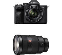 Sony Alpha 7 IV bezspoguļa pilna kadra kamera ekspertiem, ieskaitot SEL2870 (33 MP, fokusēšana reālā laikā, 10 kadri sekundē, 4K 60p video, skārienjūtīgais ekrāns) + 2470GM