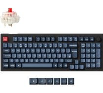 Keychron V5 Max QMK bezvadu mehāniskā tastatūra ar pielāgotiem taustiņiem, DE-ISO 100 taustiņi, programmējama Bluetooth/2,4 GHz/ vadu ar RGB Gateron sarkano slēdzeni ar karsto maiņu