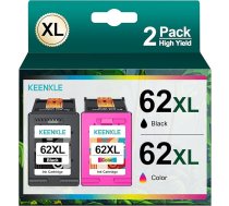 KEENKLE 62XL savietojams aizstājējs HP 62 printeru kasetnēm 62 XL 62XL melnās un krāsainās kasetnes HP OfficeJet 250 Mobile Cartridges 200 5740 5742 Envy 5540 5548 7640 5640 5646 (iepakojumā 2)