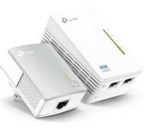 TP-LINK TL-WPA4220KIT AV500 Powerline 300 M Wi-Fi Extender/Wi-Fi Booster/Hotspot ar diviem Ethernet pieslēgvietām, Starter Kit/Twin Pack (viegla konfigurācija, Wi-Fi klons viedtālrunim/tabletam/laptu datoram)