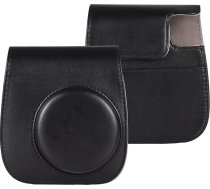 Andoer Instant kameru uzglabДЃЕЎanas futrДЃlis PU ДЃdas magnД“tiskДЃ sprДЃdze ar plecu siksnu, saderД«gs ar Fujifilm Instax Mini 12/11/9/8, melns, formДЃls