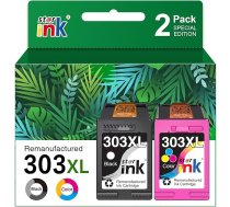 Starink 303XL tintes kasetnes Multipack melnā un krāsainā krāsā, kas ir saderīgas ar HP 303 printeru kasetnēm priekš HP Envy 6230, kas paredzētas HP Envy Photo 7830 6230 6232 6220 7130 7134 6234, 2 iepakojumi