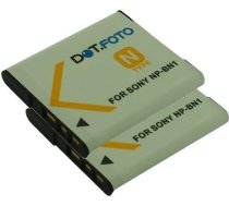 2 x Dot.Foto NP-BN, NP-BN1 Premium 3,7 V / 630 mAh akumulators Sony DSC-W800, DSC-WX220, DSC-W830, DSC-W810, DSC-QX10, DSC-QX30, DSC-QX100