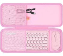 co2CREA cietais futrДЃlis Logitech K380 / Pebble Keys 2 K380s bezvadu Bluetooth tastatЕ«rai Pebble Mouse M350 / M350S Mouse Combo (tikai futrДЃlis, neietver Logitech Pebble 2 Combo), rozДЃ krДЃsДЃ, K380 ierД«cД“m