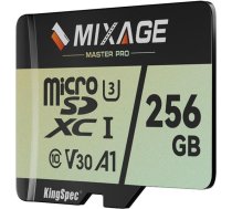 MIXAGE MicroSDXC 256GB UHS-I U3/V30/A1/C10-100MB/s lasīšana, 65MB/s ierakstīšana, 4K UHD video ierakstīšana - 3D NAND Flash SD atmiņas karte viedtālruņiem, spēļu konsolēm, skārienjūtīgajiem un drošības ierīcēm
