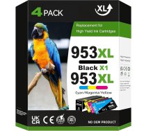 953XL Multipack saderīgs ar HP 953XL Multipack saderīgs ar Officejet Pro 8710 8710 8715 7720 7740 7730 8720 8730 8210 8725 8715 8740 8218 Iepakojumā 4 gab.