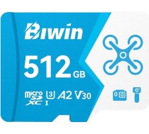 Biwin MS160 MicroSDHC UHS-I atmiņas karte 512GB - nolasīšana līdz 160MB/s - A2 V30 U1 Class 10-4K UHD video ierakstīšanai no viedtālruņiem/tabletiem/digitālajām kamerām Canon Sony