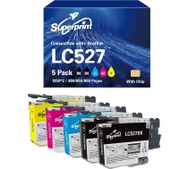 LC527 daudzpaku printeru kasetnes, kas ir saderīgas ar Brother LC527 LC527VAL tintes kasetnēm MFC-J4350DW MFC-J4550DW printeriem (standarta, BK*2/C/M/Y)