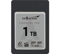 Exascend Essential Pro 1TB CFExpress 4.0 A tipa atmiņas karte 1650MB/s rakstīšanai 1800MB/s lasīšanai VPG400 piedāvā 8K Ultra HD video CF karti Ilgtspējīga rakstīšana 850MB/s Saderīga ar Sony Alpha &
