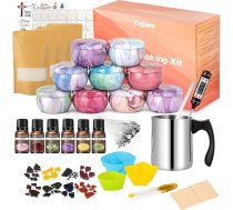 Yvgoov Sveču izgatavošanas komplekts, Sveču izgatavošanas piederumi, Aromātiskās sveces, Dāvanas, Sveču izgatavošanas komplekts, Sojas vasks, Aromātiskās eļļas, DIY komplekts, Amatniecības komplekts pieaugušajiem kā dāvana sievietēm (mar