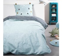 Familando - Hippo gultas veļas komplekts (2 daļas) - 135 x 200 cm sega un 80 x 80 cm spilvendrāna - zēniem un meitenēm - Oeko-Tex sertificēts un 100% kokvilna - Renforcé kvalitāte ar rāvējslēdzējiem