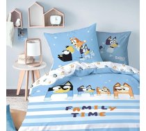 Bluey gultas veļa 135 x 200 cm kokvilna meitenēm un zēniem, apgriežama motīva bērnu gultas veļa, 1 x spilvendrāna 80 x 80 cm + sega 135 x 200 cm, Oeko Tex