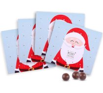 Sweet Buddies XS Adventes kalendārs Santa 4 iepakojumi (4 x 21 g) – piepildīts ar 24 Brandt Crisp Balls – skolas klasēm, klubiem, draugiem, darbiniekiem un kolēģiem – Secret Santa un bērnu dzimšanas dienām