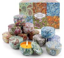 Aromātisko sveču dāvanu komplekts, 12 gab. dabīgas sojas vaska aromātiskās sveces dāvanas sievietēm, aromterapijas sveču komplekts, relaksācija, stresa mazināšana, Mātes diena, dzimšanas diena, Ziemassvētku dāvanas sievietēm, dāmas
