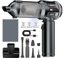 Rokas putekļsūcējs, 26000 Pa 4-in-1 mini putekļsūcējs ar akumulatoru, bezvadu, ar ciparu displeju, 1 pogas pašiztukšošanās automašīnas putekļsūcējs, 6000 mAh, 3 ātruma iestatījumi automašīnai, biroja galda, mājdzīvnieku spalvām