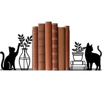 1 pāris metāla grāmatu turētāji Black Cat un Vase grāmatu turētāji plauktiem Smagie grāmatu turētāji atbalsta Funny Books organizators Stopper mājas biroja grāmatu mīļotājiem Dāvana