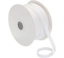 PATIKIL kokvilnas diagonāla lenta 6 mm (1/4 collas) 50 jardas 100 % kokvilnas slīpā lenta Zobainā lenta Dekoratīva lenta šūšanai Dāvanu iesaiņošanai Tīri balta
