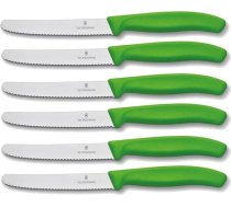 Victorinox virtuves nažu komplekts, 6 gab., zaļš, asmens garums: 11 cm, īpaši asa zobaina mala, galda nazis ar ergonomisku rokturi