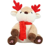 Dziediet Light Up muzikāls plīša ziemeļbriedis Ziemassvētku dekorācija ādai draudzīgs mīksts pildīts dzīvnieku rotaļlieta modes gultas galda rotaļlieta