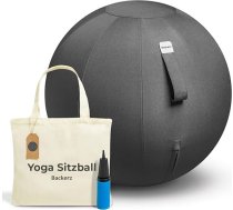 Ergonomiska biroja krēsla bumba, 75 cm, ergonomiskas sēžamvietas mēbeles birojam un mājas birojam, izturīgs audums, vingrošanas bumba, fitnesa bumba, krēsls ar bumbu un bumbu spilvenu, mazgājams lina pārklājs, melns