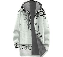 Aztec vīriešu kardigāna mētelis ar kapuci un kabatām Oversize mēteļi Ziemas mētelis Garš Vintage ziedu raksts Kapuci Plus Size kardigāns Raksts Fleece jaka