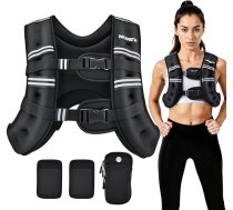 PACEARTH svara veste, 4 lb/6 lb/10 lb/12 lb/16 lb/20 lb/25 lb/30 lb svara veste ar atstarojošu strīpu, vīriešiem un sievietēm piemērota svara veste, piemērota treniņiem, spēka treniņiem, skriešanai, iešanai, joggingam
