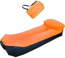 pistro Pūšamais guļamais dīvāns Lazy Air matracis Āra kempinga dīvāns pieaugušajiem Pikniks 86,61 x 27,56 x 23,62 collas - Oranžs