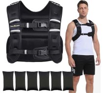 Regulējama svara veste vīriešiem un sievietēm, DecRose 1,8–4,5 kg/5,4–8,2 kg mugursoma veste ar 6 dzelzs smilšu svaru, ķermeņa svara veste mājas treniņiem, skriešanai, iešanai un spēka treniņiem