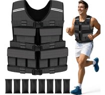 Vīriešu svara veste 8,2 kg | 13,6 kg | 18,1 kg – ar plecu polsteriem, regulējama svara veste pastaigām, muguras vingrinājumiem, krustveida treniņiem, skriešanai, muskuļu veidošanai – elpojoša, ērta, mazgājama