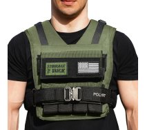 Polyfit (Warrior) regulējama svara veste - 11,3 kg | 15,9 kg | 20,4 kg - svara veste ar regulējamiem dzelzs svariem vīriešiem un sievietēm - treniņu veste spēka treniņiem, skriešanai, iešanai,
