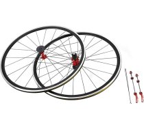 700C sacīkšu velosipēda priekšējais un aizmugurējais riteņu komplekts, dubultā siena alumīnija sakausējuma riteņa loks C/V bremzes stiepļu riepas, piemērots 7/8/9/10/11/12 pārnesumu HG Shimano Altus riteņiem (priekšā 20, aizmugurē 24)