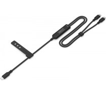 Barošanas kabelis 2in1 usb-c - 2x usb-c, usb 2.0 140w pd 3.1, neilona, 1,8 m, melns