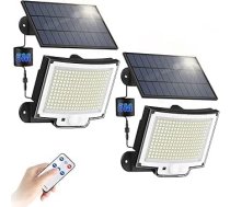 228 LED saules gaisma āra gaismām, 228 LED saules gaisma āra gaismām ar lielu saules paneli, 3 režīmi, 270° apgaismojums, īpaši spilgts saules prožektors, IP65 āra sienas gaisma, saules gaismas (iepakojums 2,