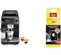 De'Longhi Magnifica Evo ECAM 292.81.B Pilnībā automātisks kafijas automāts ar LatteCrema piena sistēmu un Melitta 178599 Perfect Clean tīrīšanas plāksnītes pilnībā automātiskiem kafijas automātiem un espresso automātiem,