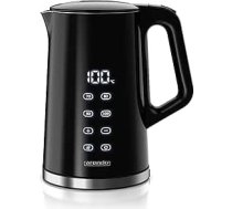 Arendo - Digitālais tējkanna ar temperatūras iestatījumu - Nerūsējošais tērauds - Divsienu Cool Touch dizains - Displejs korpusā - Bezvadu - 2200 W - 1,7L - Pārkaršanas aizsardzība - Uzturēšanas funkcija - melns