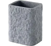 Gedy Grey G-Canton zobu birstes turētājs vannas istabai, izmēri un svars: 11 x 9,2 x 6,5 cm un 0,455 kg, zobu pastas un zobu birstes turētājs no sveķiem un smiltīm, antracīts, dizains R&E, 2 gadi
