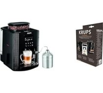 Krups EA8160 Pilnībā automātiskais kafijas automāts, 1450 W, 1,8 litri, 15 bāri, LC displejs, Cappuccinatore, melns & XS5300 tīrīšanas un kopšanas komplekts pilnībā automātiskajiem kafijas automātiem