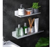 Dušas plaukts Vannas istabas plaukts bez urbšanas 2 vannas istabas plauktu komplekts Dušas grozu plaukti Sienas plaukts Dušas plaukts Pašlīmējoša telpa Alumīnija šampūna turētājs vannas istabai Virtuve Rustproof