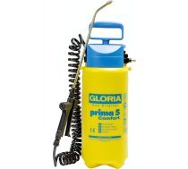 GLORIA prima 5 Comfort spiediena smidzinātājs | 5 L dārza smidzinātājs/spiediena smidzinātājs | Ērts aprīkojums: 2,5 m spirālveida šļūtene, kompresora savienojums