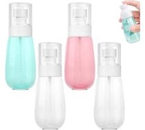 Maza izsmidzināšanas pudele 60ml smalka miglas izsmidzinātāja pudele Ceļojumu uzpildāmie ceļojumu konteineri Plastmasas matu izsmidzināšanas pudele smaržām Ādas kopšanas kosmētikas losjons Adata zils balts iepakojums 4 gab.